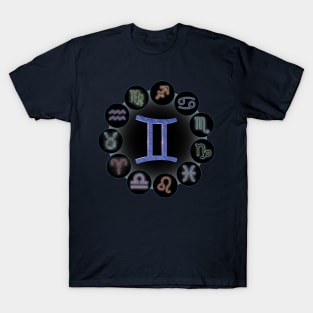 Gemini/The Twins Zodiac Symbol. T-Shirt